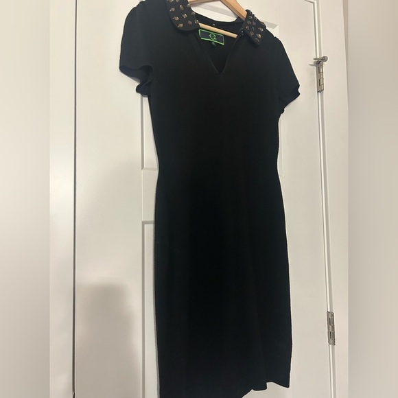 C. Wonder Dresses & Skirts - C. Wonder 100% merino wool black dress with jeweled collar size M